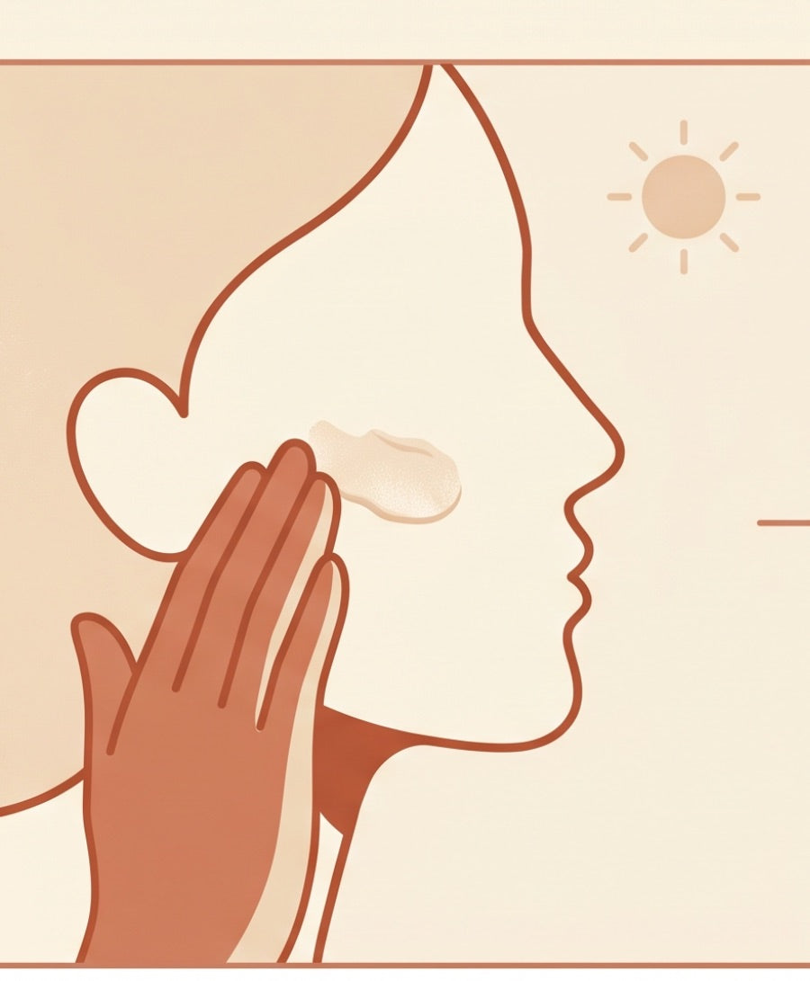 Pressing balm into clean skin