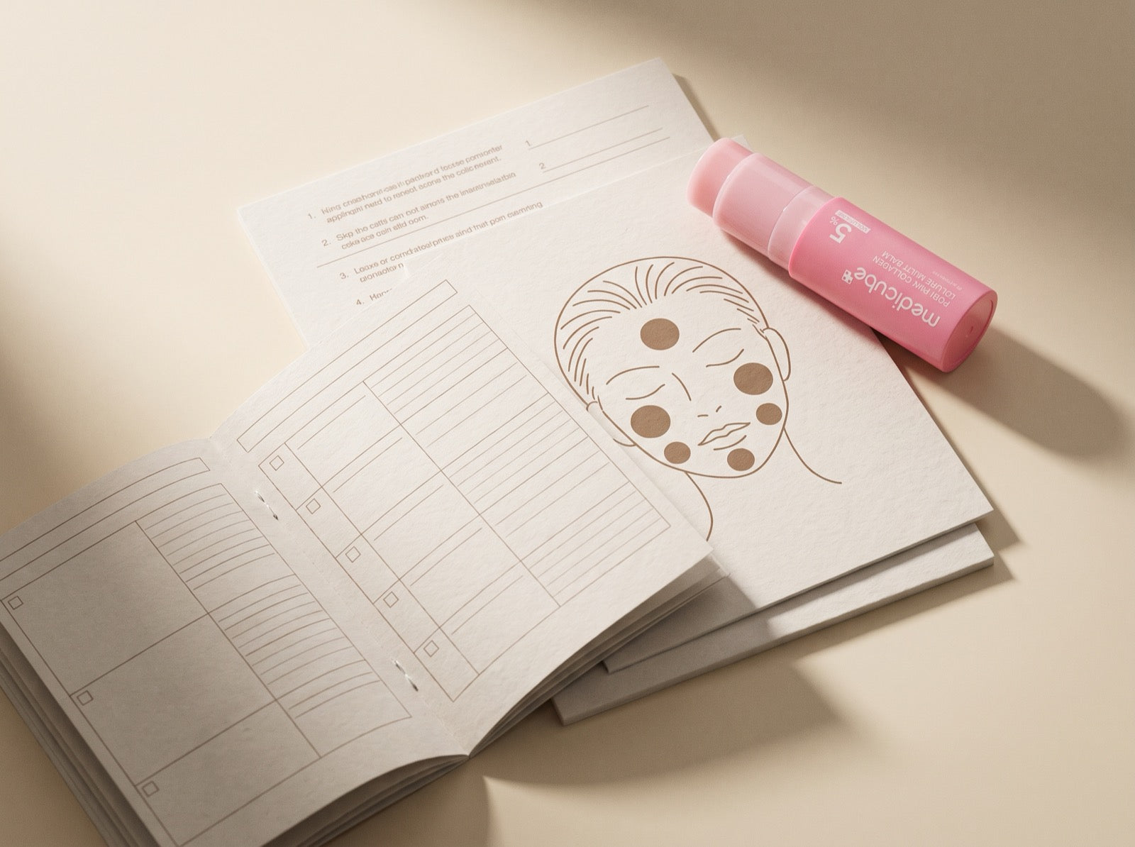 The three printable PDF guides beside the stick